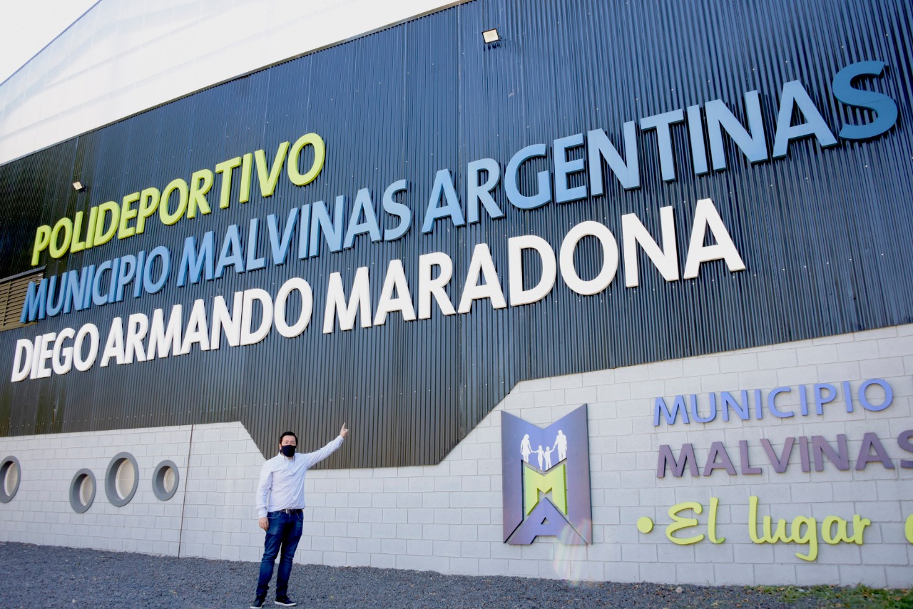 Nardini supervisó las obras del polideportivo “Diego Armando Maradona”