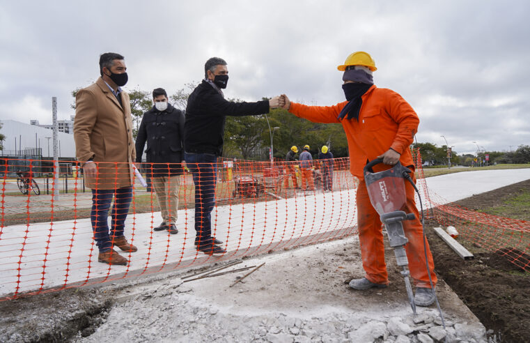 Avanza la obra de la bicisenda en la costa de Vicente López