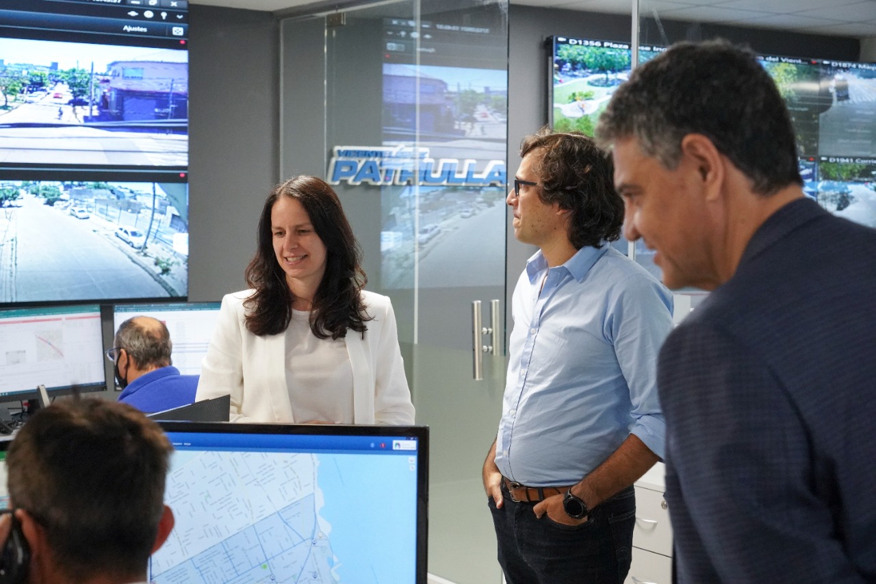 Soledad Martínez y Jorge Macri visitaron el renovado Centro de Monitoreo