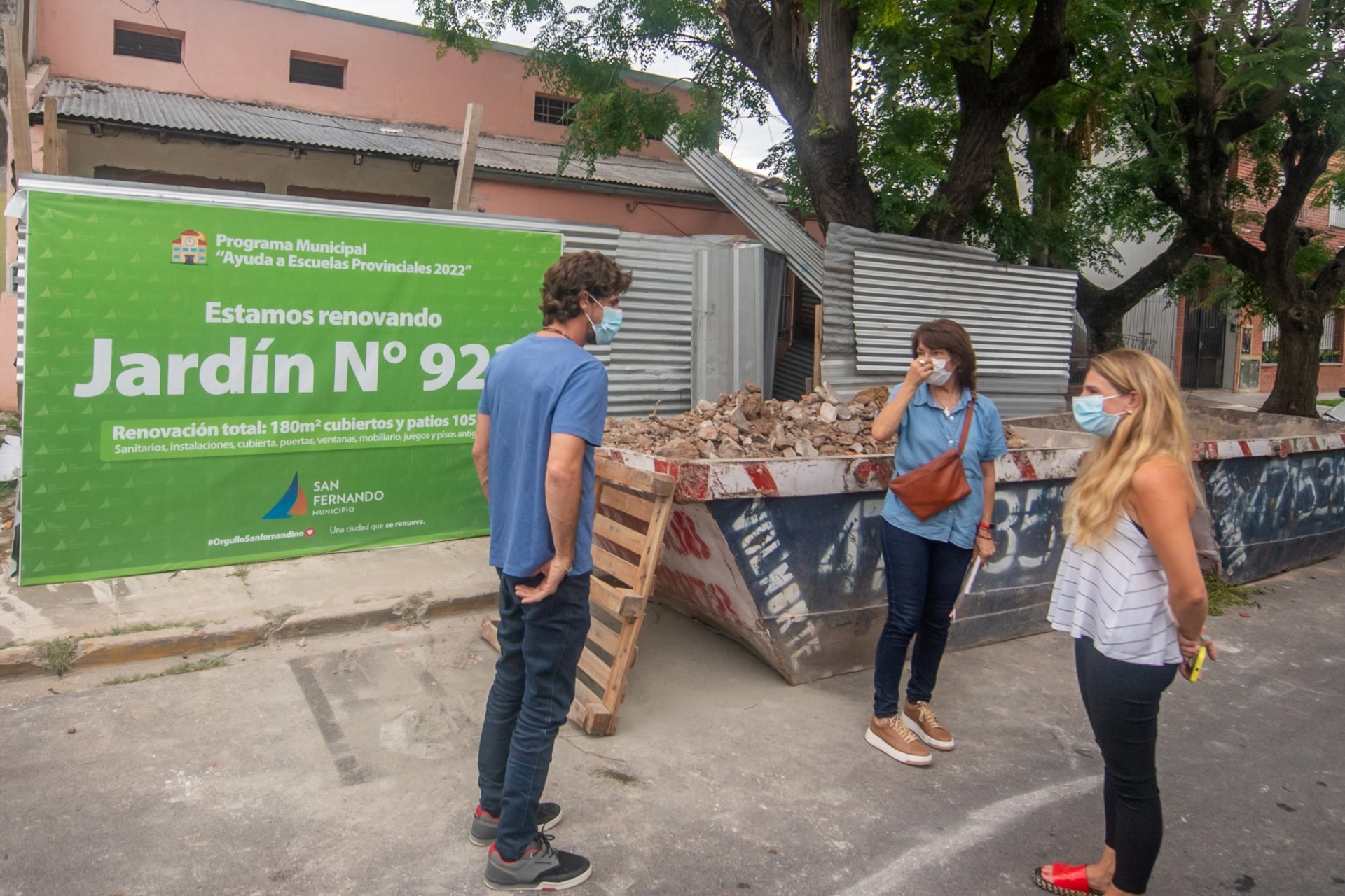 Juan Andreotti visitó la obra de renovación integral del Jardín N°922 de San Fernando