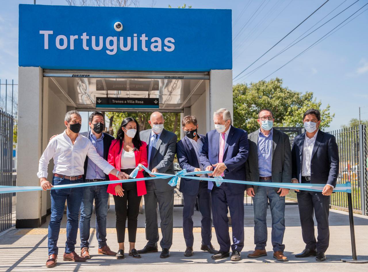 Alberto y Correa inauguraron la renovada estación Tortuguitas del Ferrocarril Belgrano Norte 