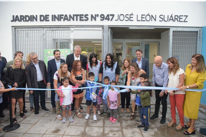 Moreira, Katopodis y Jaime Perczyk inauguraron el nuevo jardín de infantes 947