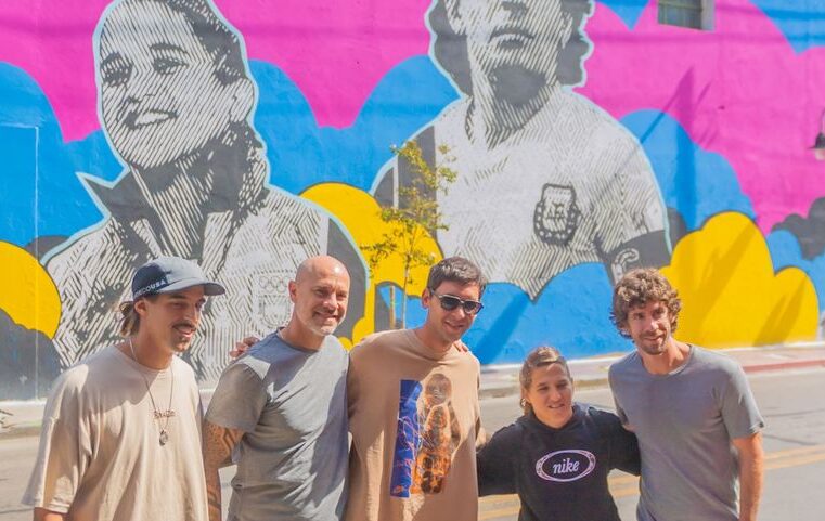 Andreotti y Pareto visitaron el nuevo mural homenaje a los grandes deportistas argentinos