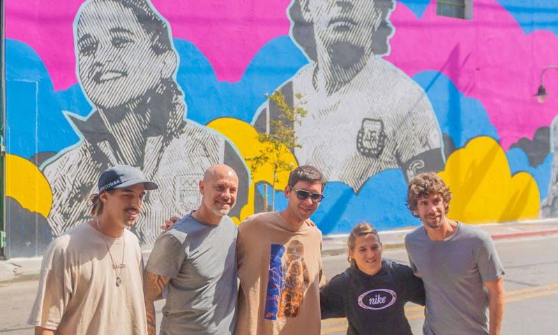 Andreotti y Pareto visitaron el nuevo mural homenaje a los grandes deportistas argentinos