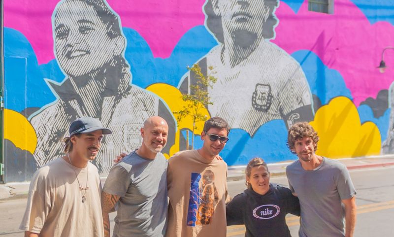 Andreotti y Pareto visitaron el nuevo mural homenaje a los grandes deportistas argentinos