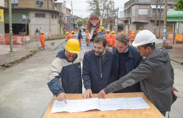 San Martín: Moreira y Katopodis recorrieron las obras de renovación de la Av. 9 de Julio