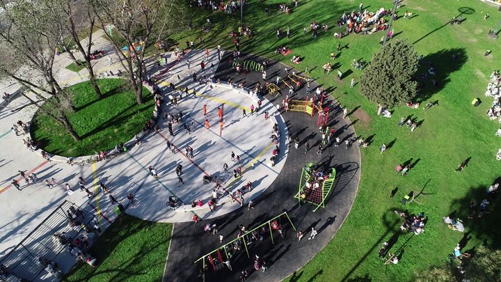 Moreira y Katopodis inauguraron la nueva Plaza Ombú en el ex Tiro Federal