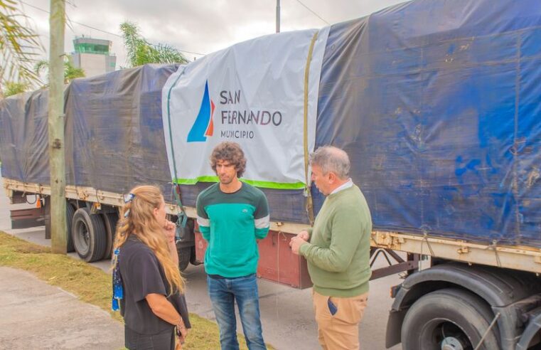 San Fernando envió dos camiones con ayuda para Bahía Blanca